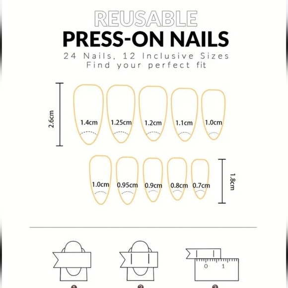 24 Pieces Fake Press On Nails - Picture 3 of 6